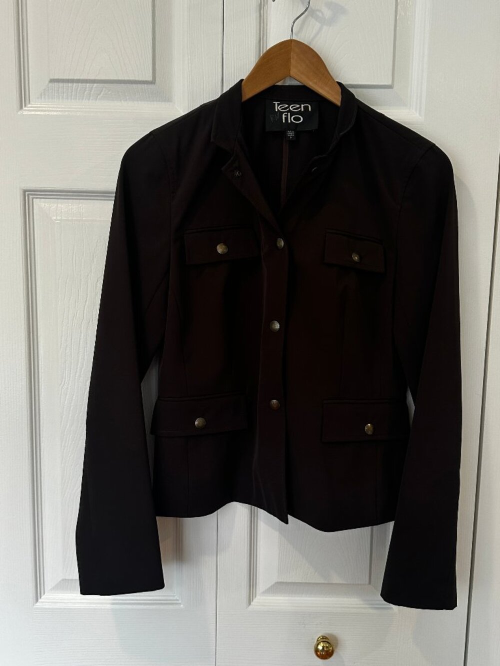 Teenflo Brown Military Style Blazer Jacket Size 6 Made in Canada